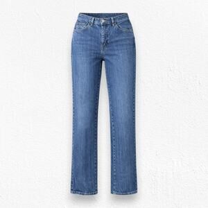 90s Vintage Riders Medium Wash Straight Leg High Waisted Mom Jeans Size 10